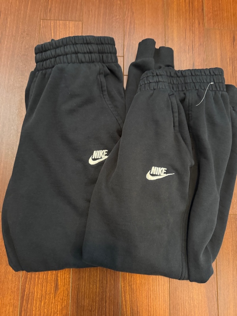 Nike Black Kids Jogger Sweatpants with White Logo